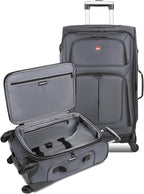 SwissGear Sion Softside Expandable Luggage, Dark Grey, 2-Piece Set - Image 7
