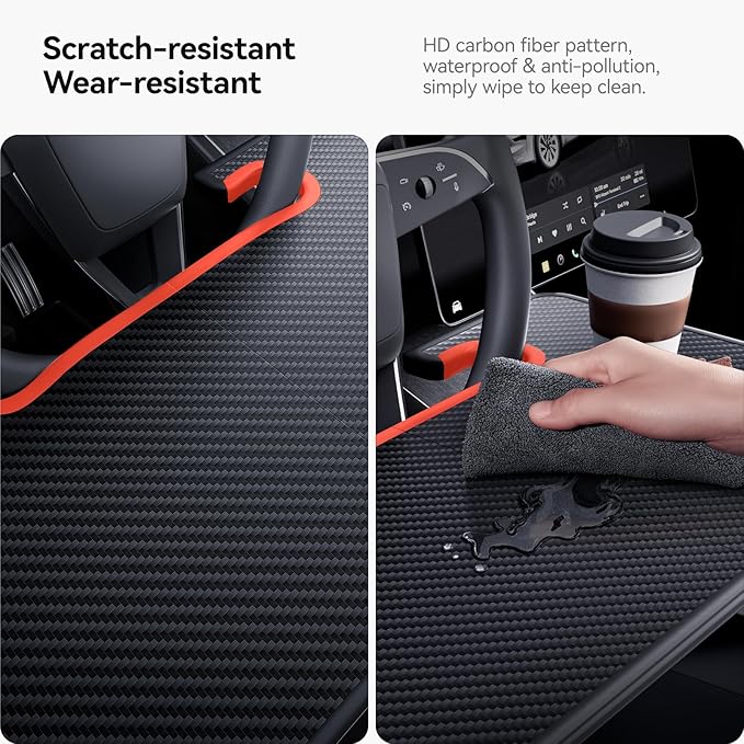 YONZEE 2-in-1 Car Steering Wheel Desk Tray & Car Seat Gap Filler Organizer – - Image 5