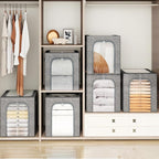 GoMaihe Clothes Storage Bins Metal Frame: 55L Extra Large Stackable Closet - Image 6