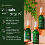 Tree of Life Beauty Facial Skin Care Set, Firming, Hydrating, Dry Face, Dermatologist Tested - Trio Power Kit, Vitamin C, Retinol and Hyaluronic Acid, 3 count of 1 Fl Oz