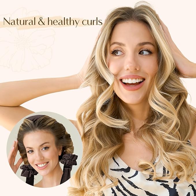 YANIBEST Heatless Curls Overnight, No Damage Hair Curlers to Sleep in, Satin Heatless Curling Set with Hair Clip Scrunchies, for All Hair types (Chocolate)