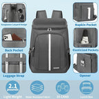 Backpack Cooler Insulated Leak Proof 35 Cans, 2 Insulated Compartments Thermal - Image 3