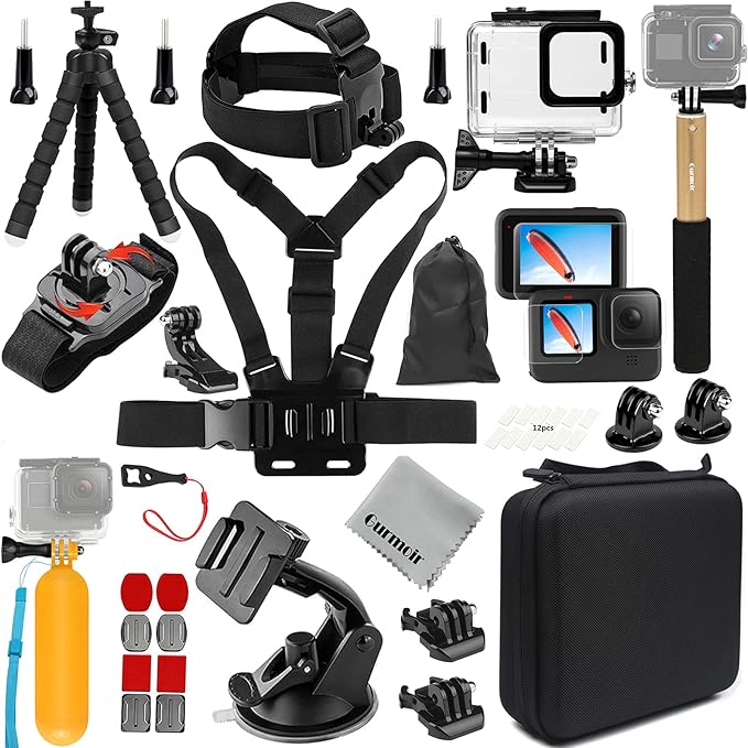 Gurmoir Accessory Pack for Go Pro 13 12 11 10 9 Hero, Full Essential by GurmoirOfficial