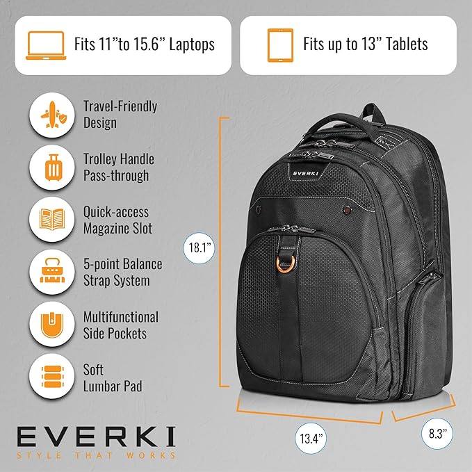 EVERKI Atlas 29.5L Business Laptop Backpack – Travel Backpack - Image 5