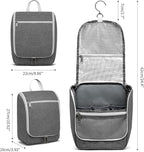 Della Gao Travel Hanging Toiletry bag for Men & Women, Water-resistant Sturdy Nylon Toiletries Organizer for Cosmetics, Makeup Brushes, Shaving Tools, Bathroom Bag, Grey