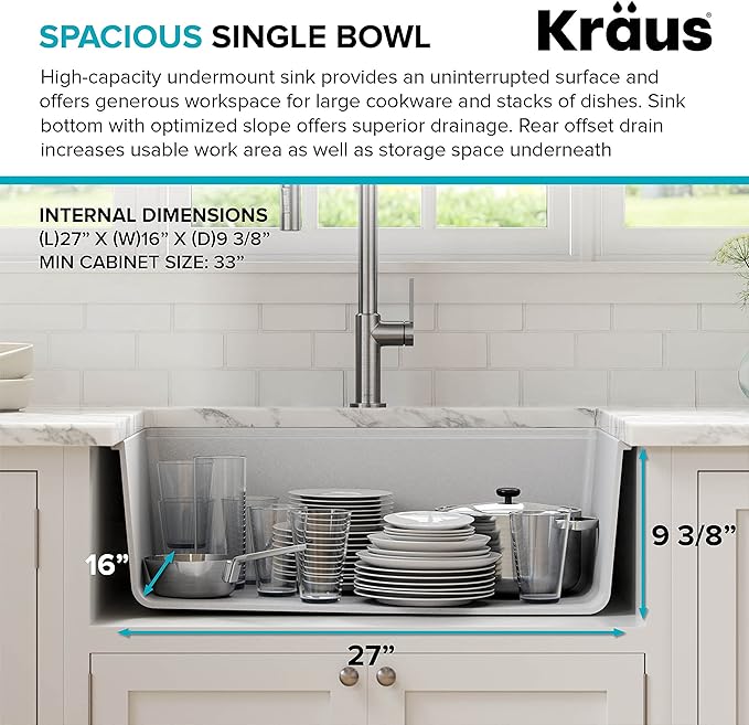 KRAUS Bellucci 30” in. Undermount Workstation Granite Kitchen Sink in White - Image 8