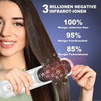 Cordless Straightener Brush, Portable Mini Hair Straightening Brush for Travel, Rechargeable 9000 mAh USB-C, Lightweight Anti-Scald Heated Styling Tools & Appliances (White)