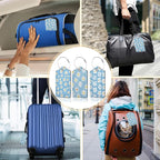 3 PCS Vintage Groovy Flowers Luggage Tags, Suitcase Tags Privacy Cover ID Label - Image 7