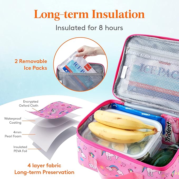 Lifewit Freezable Lunch Box, Insulated Reusable Lunch Bag - Image 2