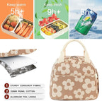 Bluboon Lunch Bag for Women Men Cute Corduroy Lunch Tote Bags Reusable - Image 3