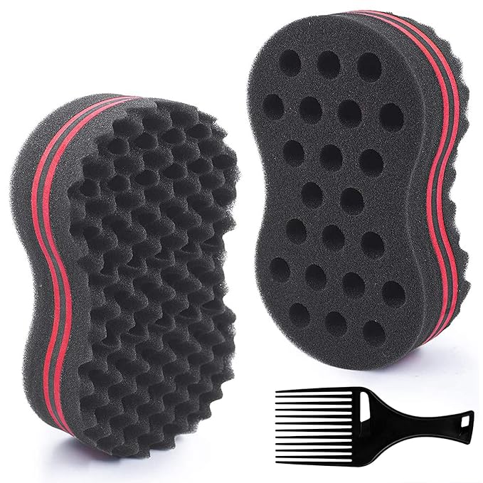 Big Holes & Big Size Barber Hair Brush Sponge Dreads Locking Twist Afro Curl Coil Wave Hair Care Tool(1 Pack)