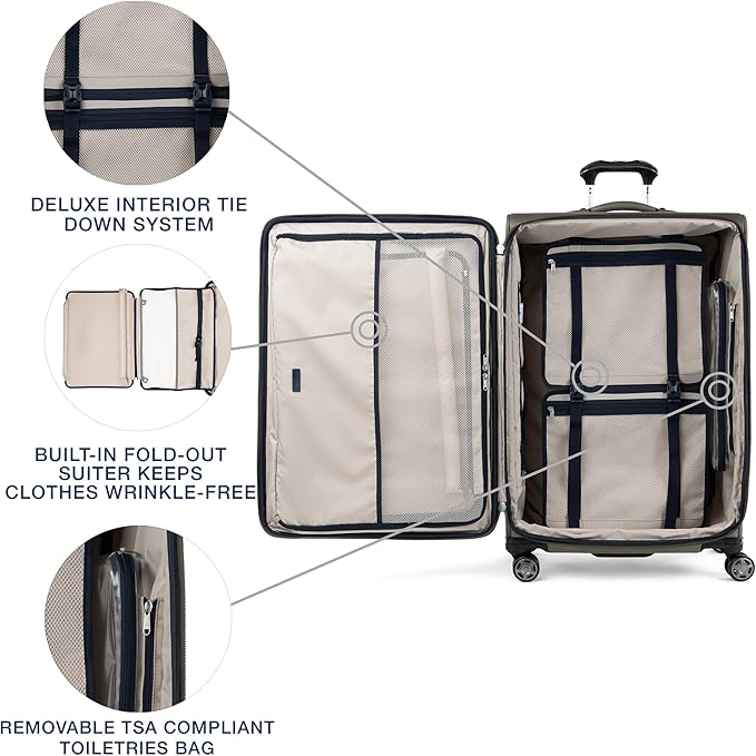 Travelpro Platinum Elite Softside Expandable Checked Luggage, 8 Wheel Spinner - Image 5