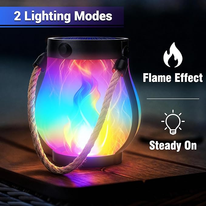 Christmas Solar Flame Lanterns Hanging Outdoor Waterproof - Image 4