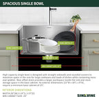 22 Inch Drop-In Kitchen Sink, SINKVINE 22" x 18" Stainless Steel Indoor and - Image 4