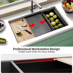 30 Inch Undermount Kitchen Sink Stainless Steel, 30x19 Undermount Workstation - Image 2