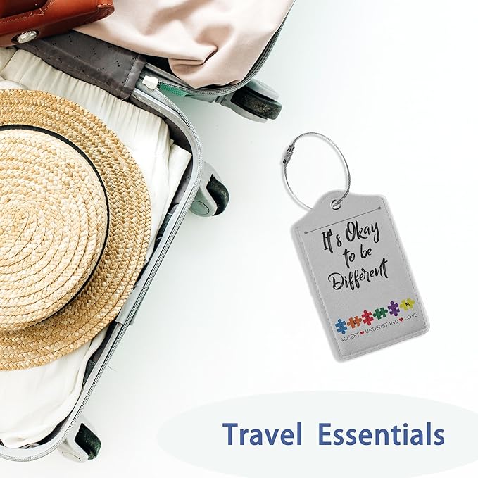 2Pcs Luggage Tag for Suitcase Autism Awareness Cute Suitcase Tag - Image 5