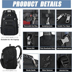 18.4 Inch Laptop Backpack, Extra Large Travel Backpack - Image 2