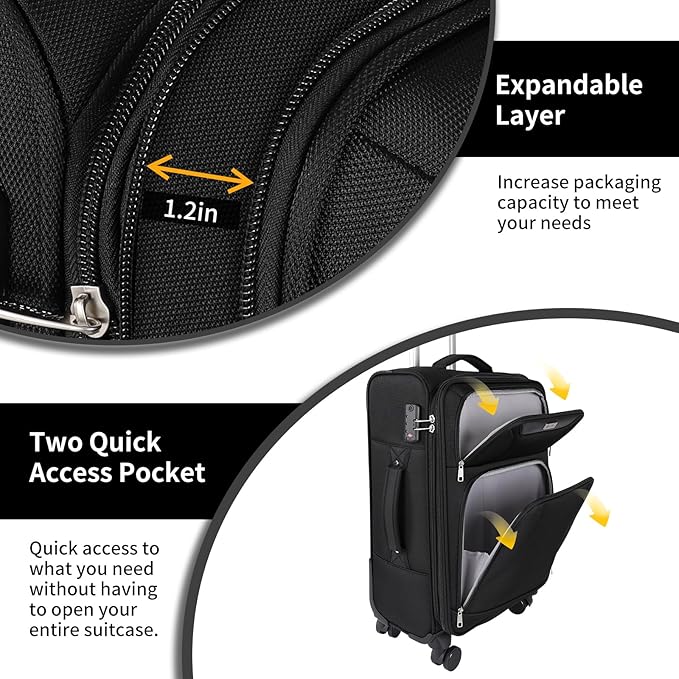 3-Piece Softside Expandable Luggage Set - Image 3