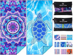 2 Pack Microfiber Oversized Lightweight Beach Towel 71"x32" XL Extra Large Thin by Qinqinamu