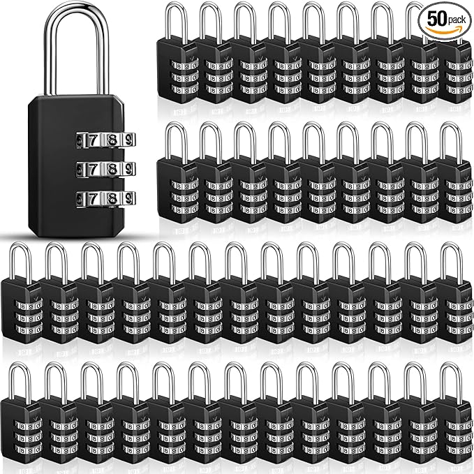 Chumia 50 Pack 3 Digit Combination Lock Small Combo Locks Waterproof Luggage by Chumia