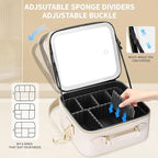 Travel Makeup Bag with Mirror and Light, Cosmetic Artist Organizer Case with - Image 6
