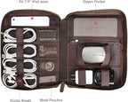 Polare Full Grain Leather Travel Cable Organizer Case Electronics Accessories - Image 3