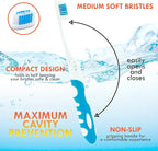 Lingito Travel Folding Toothbrush, Camping Toothbrush Bulk, Medium Bristle - Image 3
