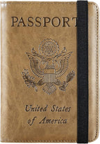 Passport Holder Cover Wallet Travel Essentials RFID Blocking Leather Card Case by PASCACOO