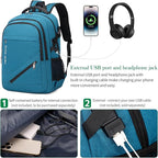 FENGDONG 17.3 inch Large Laptop Backpack Durable Waterproof Travel College - Image 5