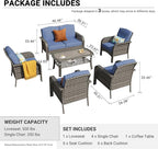 HOOOWOOO Patio Furniture Set, 6 Pieces Outdoor Conversation Set, All Weather - Image 6