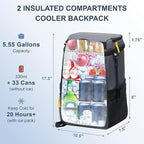 SPARTER Backpack Cooler Insulated Leak Proof 33/49 Cans, 2 Insulated - Image 2
