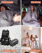 KingCamp Sleeping Bag for Adults, Cold Weather & Warm Extra Wide Big & Tall XL - Image 8