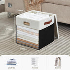 Fabric Storage Cubes with Clear Windows and Lids 11'' Foldable Storage Bins - Image 2