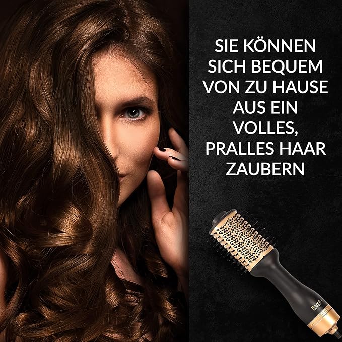 KARMIN Salon Pro Ionic Hair Dryer Brush Round Blowout Blow Dryer Brush in One, Ceramic, Negative Ion, Volumizer and Styler, Ultra-Light Drying, Styling Tool, 3 Heat and 2 Speed Settings, Black