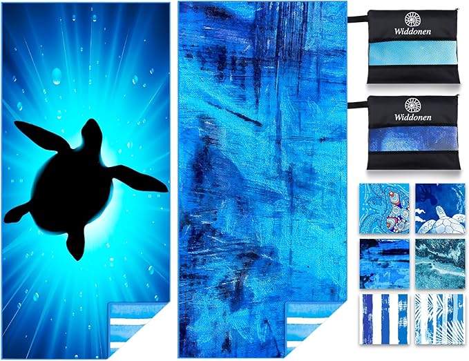 Lightweight Thin Microfiber Beach Towel Sand Free Quick Dry Absorbent Compact by WIDDONEN