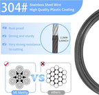 3.3mm Outdoor Travel Stainless Steel Security Cable-4ft Luggage Lock Safety - Image 2