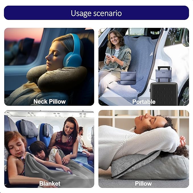 3-in-1 Travel Pillow Blanket Set - Image 5