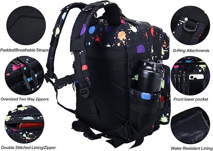 LHI Military Tactical Backpack for Men and Women 45L Army 3 Days Assault Pack - Image 4