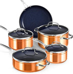 Nuwave Healthy Duralon Blue Ceramic Nonstick Coated 9pc Cookware Set, by NuWave