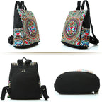 Jursccu Embroidered Women Backpack Purse, Fashion Canvas Travel Anti-theft - Image 7