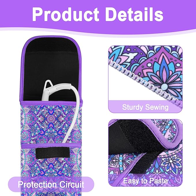 Shappy 2 Pcs Heat Resistant Hair Tools Bag Curling Iron Travel Case Cover Neoprene Flat Iron Holder Travel Case and Silicone Mat Pouch for Hot Hair Tools Storage Organizer(Mandragora)
