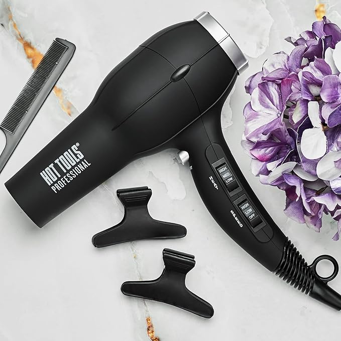 Hot Tools Pro Artist 1875W Turbo Ionic Dryer | Smooth, Frizz Free Blowouts (Black)