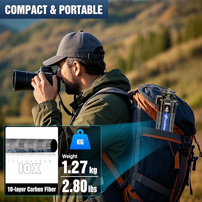 LEOFOTO LS-284CEXX Carbon Fiber Tripod - Image 4