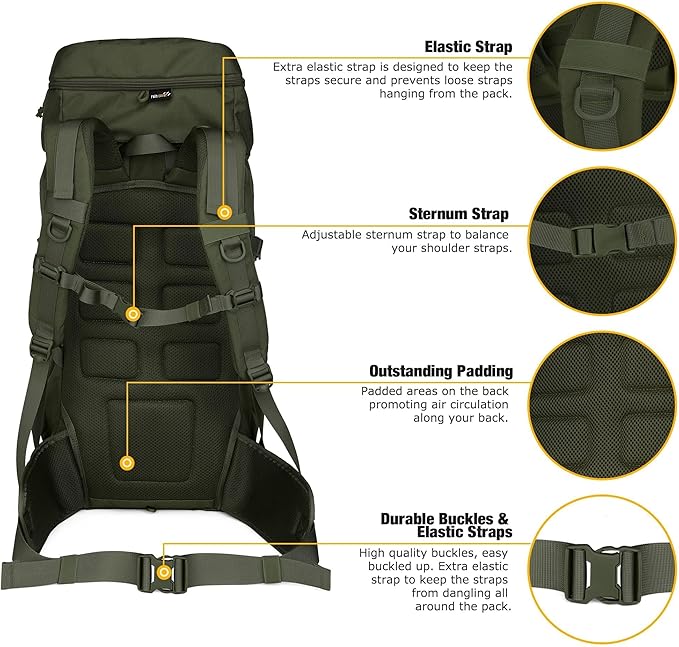 Mardingtop 50L Hiking Backpack, Backpacking Backpack - Image 6