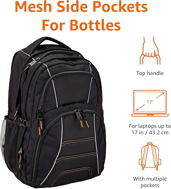 Amazon Basics Laptop Backpack Fits Up to 17-Inch Laptops - Image 3