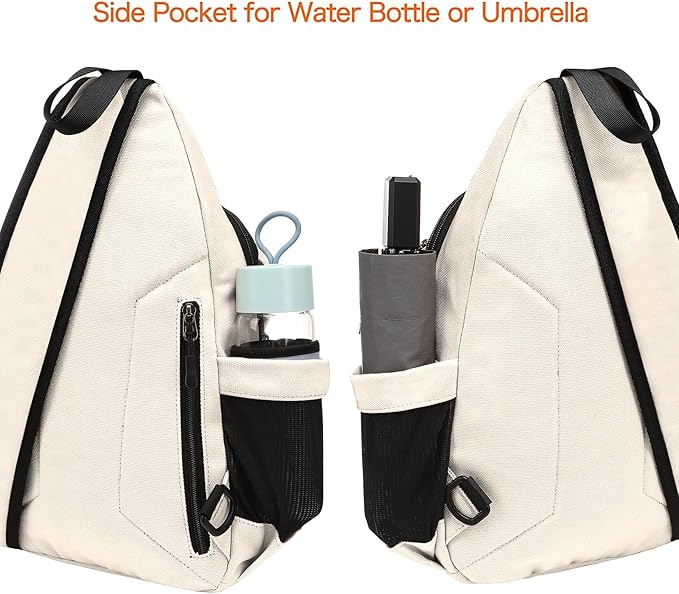 MOSISO Sling Backpack, Canvas Crossbody Hiking Daypack Bag - Image 7
