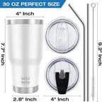 WETOWETO 30 oz Stainless Steel Tumbler, Insulated Coffee Tumbler Cup - Image 3