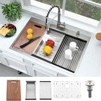 33x19 Drop In Kitchen Sink Workstation-Bokaiya Stainless Steel Kitchen Sinks by Bokaiya