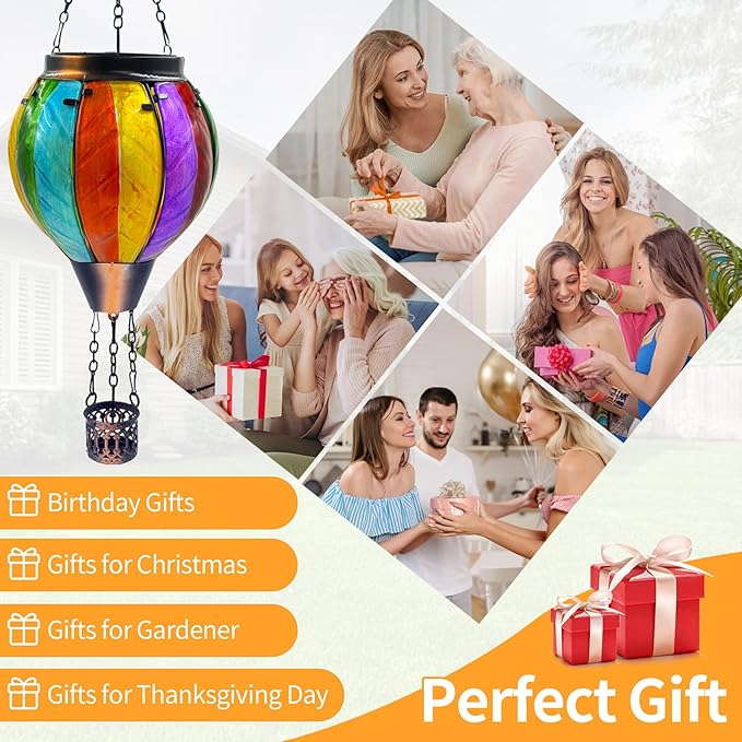 Colorful Hot Air Balloon Solar Lantern - Image 9