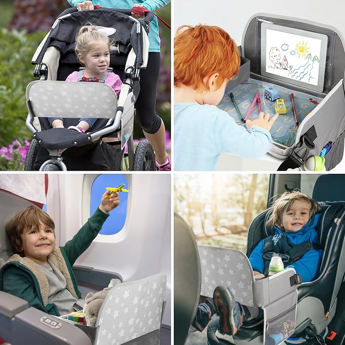 MENZOKE Kids Travel Tray for Boys or Girls, Travel Tray for Kids Car Seat - Image 9
